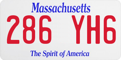 MA license plate 286YH6