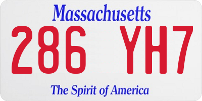 MA license plate 286YH7