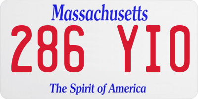 MA license plate 286YI0