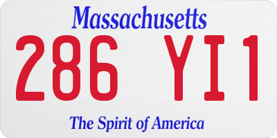 MA license plate 286YI1