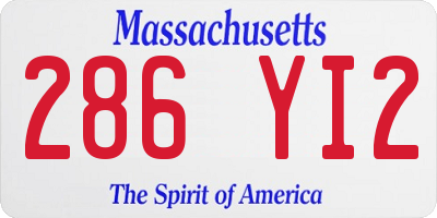 MA license plate 286YI2