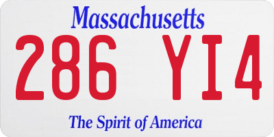 MA license plate 286YI4