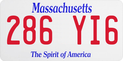 MA license plate 286YI6