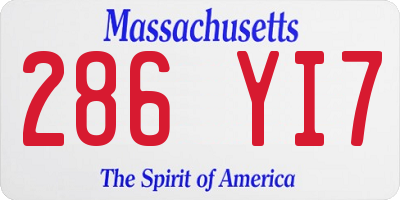 MA license plate 286YI7