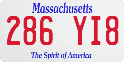 MA license plate 286YI8