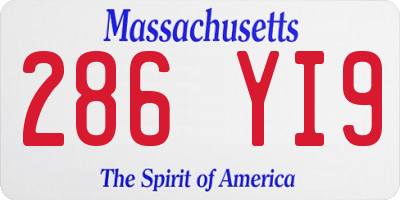 MA license plate 286YI9