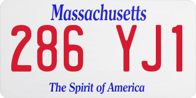 MA license plate 286YJ1