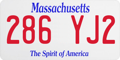 MA license plate 286YJ2