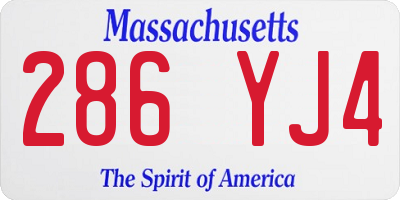 MA license plate 286YJ4