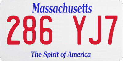 MA license plate 286YJ7