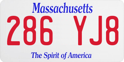 MA license plate 286YJ8