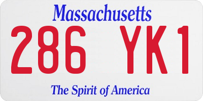 MA license plate 286YK1