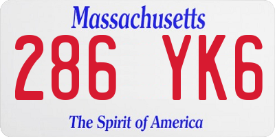 MA license plate 286YK6