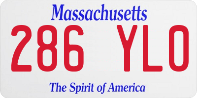 MA license plate 286YL0