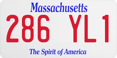 MA license plate 286YL1