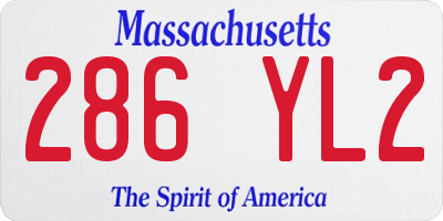 MA license plate 286YL2
