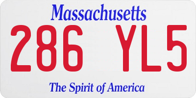 MA license plate 286YL5