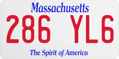 MA license plate 286YL6