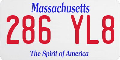 MA license plate 286YL8