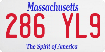 MA license plate 286YL9