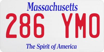 MA license plate 286YM0