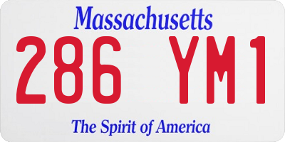 MA license plate 286YM1