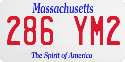 MA license plate 286YM2
