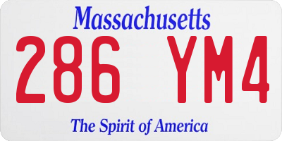 MA license plate 286YM4