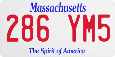 MA license plate 286YM5