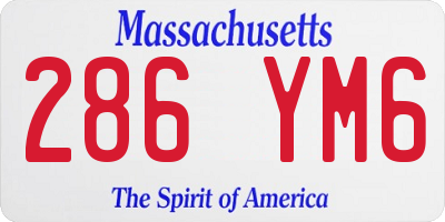 MA license plate 286YM6