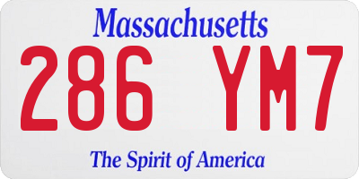 MA license plate 286YM7