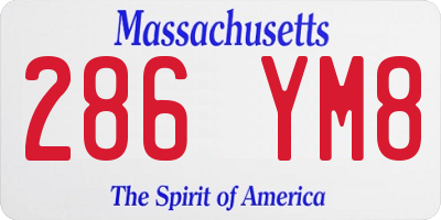 MA license plate 286YM8