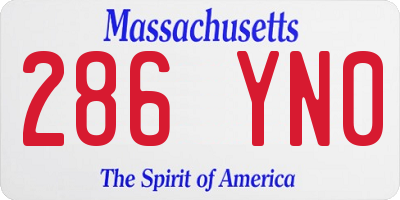 MA license plate 286YN0