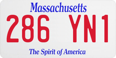 MA license plate 286YN1