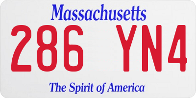 MA license plate 286YN4
