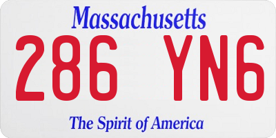 MA license plate 286YN6
