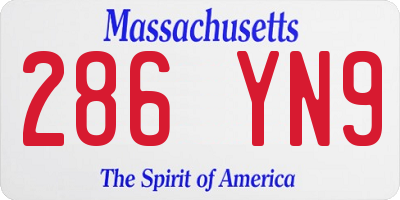 MA license plate 286YN9