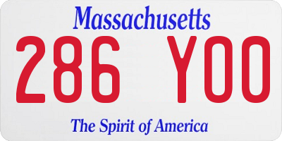 MA license plate 286YO0