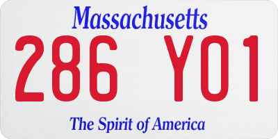 MA license plate 286YO1