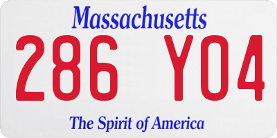 MA license plate 286YO4