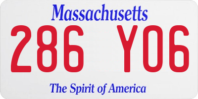 MA license plate 286YO6