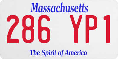 MA license plate 286YP1