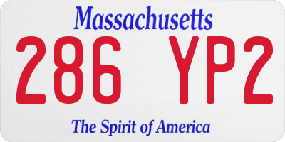 MA license plate 286YP2