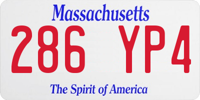 MA license plate 286YP4