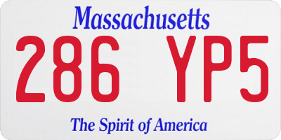 MA license plate 286YP5