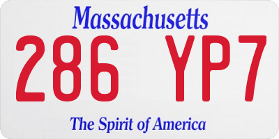 MA license plate 286YP7