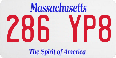 MA license plate 286YP8