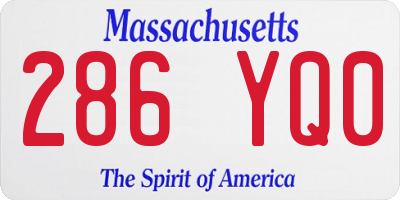 MA license plate 286YQ0
