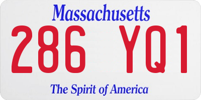 MA license plate 286YQ1