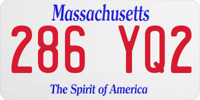 MA license plate 286YQ2